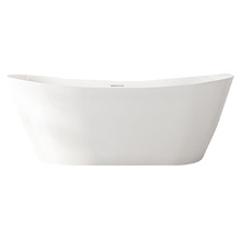 Nevada Gloss White Slipper Acrylic Freestanding Bath with Overflow